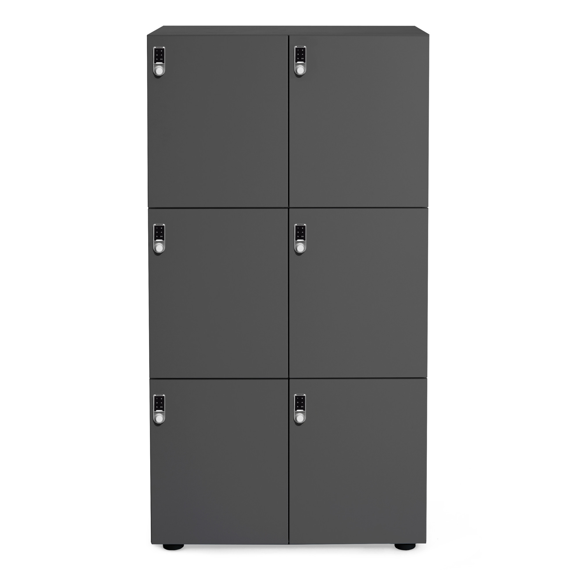 Charcoal Stash Digital 6-Door Locker | Poppin